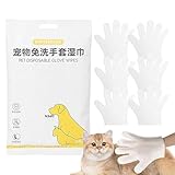 Guanti per la Pulizia dei Cani - Guanto Per La Cura Del Mantello E Rimozione , 6 Pezzi,Salviette Pulizia Animali Domestici,Per Cuccioli e Gatti Doccia Dopo la Passeggiata Viaggio Escursionismo all'ape