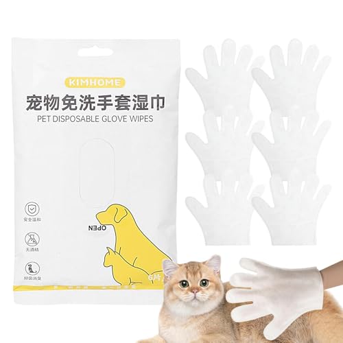 GTFYUDGH Guantes De Limpieza para Perros - 6 Unidades Manopla Elimina Pelo Y Cuida El Pelaje | Toallitas Húmedas para Mascotas | para Cachorros Y Gatos, Ducha, Tras El Paseo, Viaje, Senderismo,