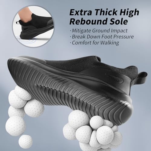 Men's Slip On Walking Shoes Non Slip Running Tennis Sneakers Cushion Cross Training Laceles Lightweight Breathable Athletic Gym Workout Casual3