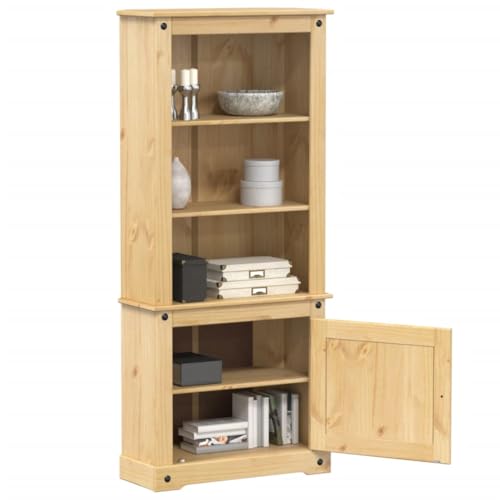 Highboard Corona - Armario de salón para dormitorio (74 x 38 x 170 cm, madera maciza de pino)