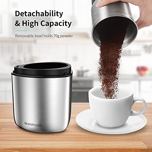 Image of SHARDOR Electric Coffee Bean Grinder, Spice Grinder, 1 Removable Bowl with Stainless Steel Blade, Silver