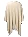 ZLYC Women's Reversible Winter Knitted Faux Fringe Poncho Capes Shawl Cardigans Sweater Coat (White)
