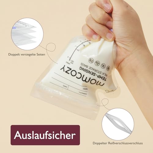 Momcozy Milchpumpen-Zubehör Easy Pour muttermilchbeutel 120 Stück – Ansicht 3