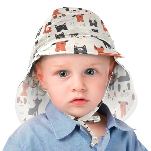 KLL Infant Sunhat Boys Summer Hats Toddler Girl UV Protection Wide Brim Beach Essentials Cartoon Minimalist Dogs Lovely2