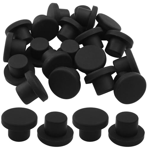 Kyuionty 20Pcs Silicone Rubber Plug for 1/2 Inch Round Holes (Black) by Kyuionty - Used condition - US$9.37