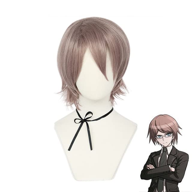 Cosplay Wig Danganronpa Togami Byakuya Cosplay Wigs Dangan Ronpa Short Fluffy Layered Synthetic Hair Halloween Party Costume Wigs + Wig Cap