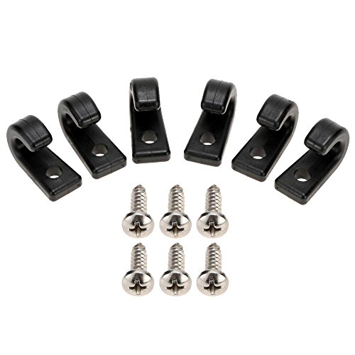 J-Hooks, Andoer Ganchos em J de 6 peças de nylon para caiaques, canoas ou barcos com parafusos, ganc