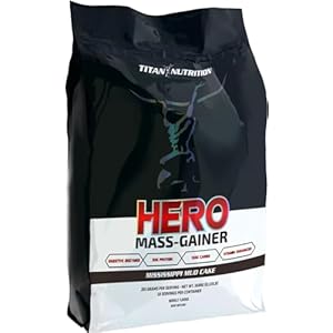 Titan Nutrition Hero Mass-Gainer – High Protein 30G Whey Protein Powder with Vitamin A, Vitamin C, Complex Carbs for Muscle Growth & Gains (Mississippi Mud Cake)