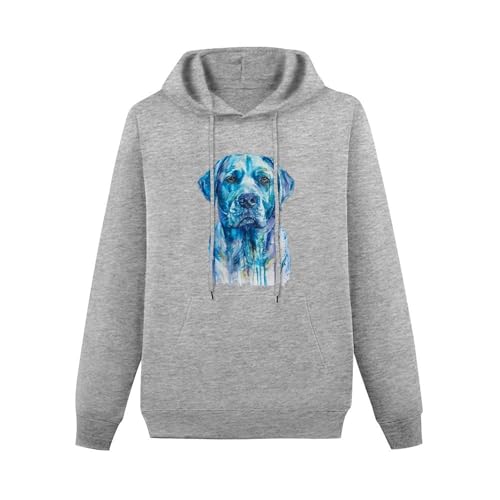 Watercolor Bull Dog Unisex Casual Hoodies Long Sleeve Lightweight Pullover Tops Loose Sweatshirt with Pocket3
