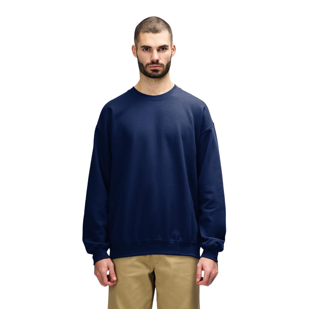 Gildan Mens Softstyle Crewneck Sweatshirt, Navy, L