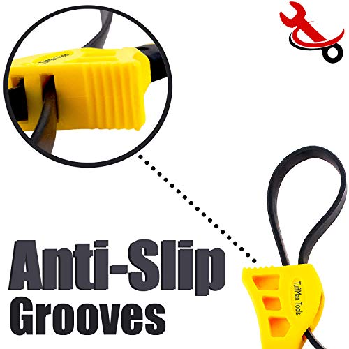 Oil Filter Wrench Set - 2pcs, Use as Jar Opener, Pipe Wrench, Rubber Strap Wrenches Used by Mechanics, Plumbers