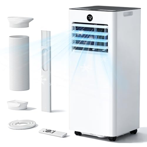 Image of Quiet Portable Air Conditioner 8,000 BTU, Cools Rooms up to 350 Sq. Ft, Dehumidifier & Fan Mode, Sleep Mode, 24-Hour Timer, 26 ft Remote Control, Window Kit 1-piece(White)