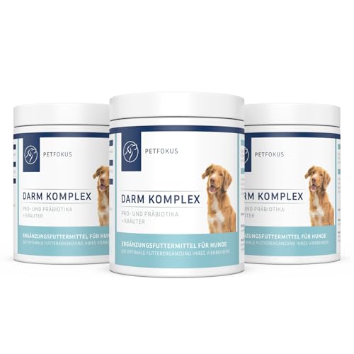 PetFokus Darm Komplex für Hunde - Unterstützung der Verdauung entzündungshemmend Gelenkgesundheit und Gewichtskontrolle ergänzend zur Nass- Trocken- oder Rohfütterung - in Deutschland produziert