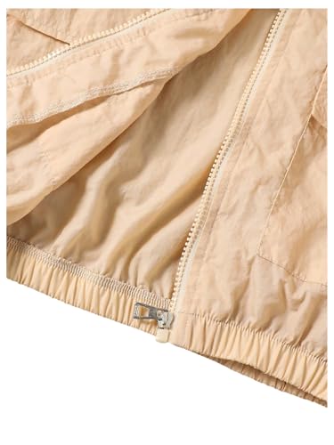 SOLY HUX Girl's Casual Zip Up Hooded Jacket Lightweight Long Sleeve Drop Shoulder Jackets with Pockets4