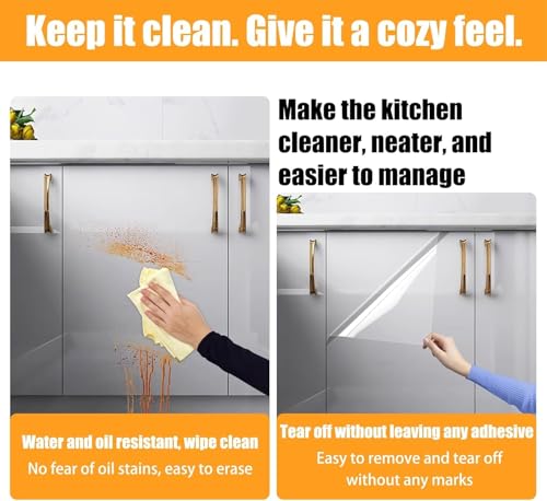 Image of Wall Protection Sheet- Clear Contact Paper Furniture Liner, Transparent Kitchen Backplash Proof || Peel & Stick Cover for Counters - Kitchen Furniture and Walls || (24 X 140 Inch)