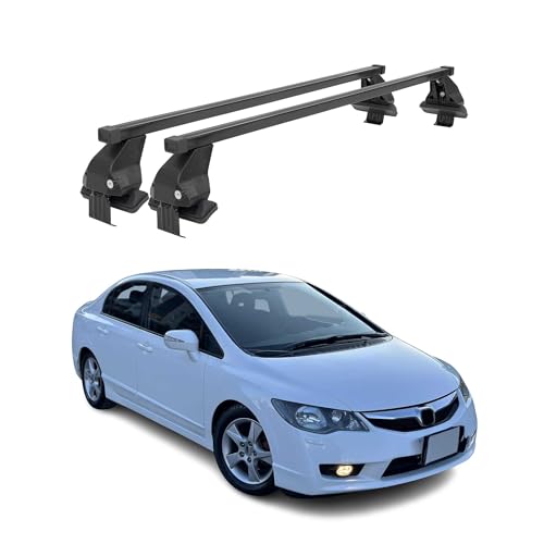 Barre portapacchi compatibili con Honda Civic VIII 2006 – 2011 | Portabici portapacchi portapacchi portapacchi in acciaio di alta qualità nero 2 TLG 50 kg