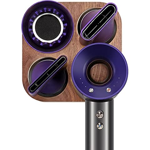 JUBECO Wood Wall Mount Holder for Dyson Hair Dryer, Wood + Metal Wall Bracket Frame for Dyson Supersonic Hair Dryer. (Walnut) Cover