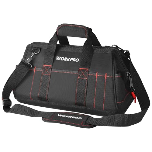 WORKPRO Saco de armazenamento de ferramentas de boca larga de 40,64 cm com base de borracha à prova d'água, W081022A, 40,64 cm