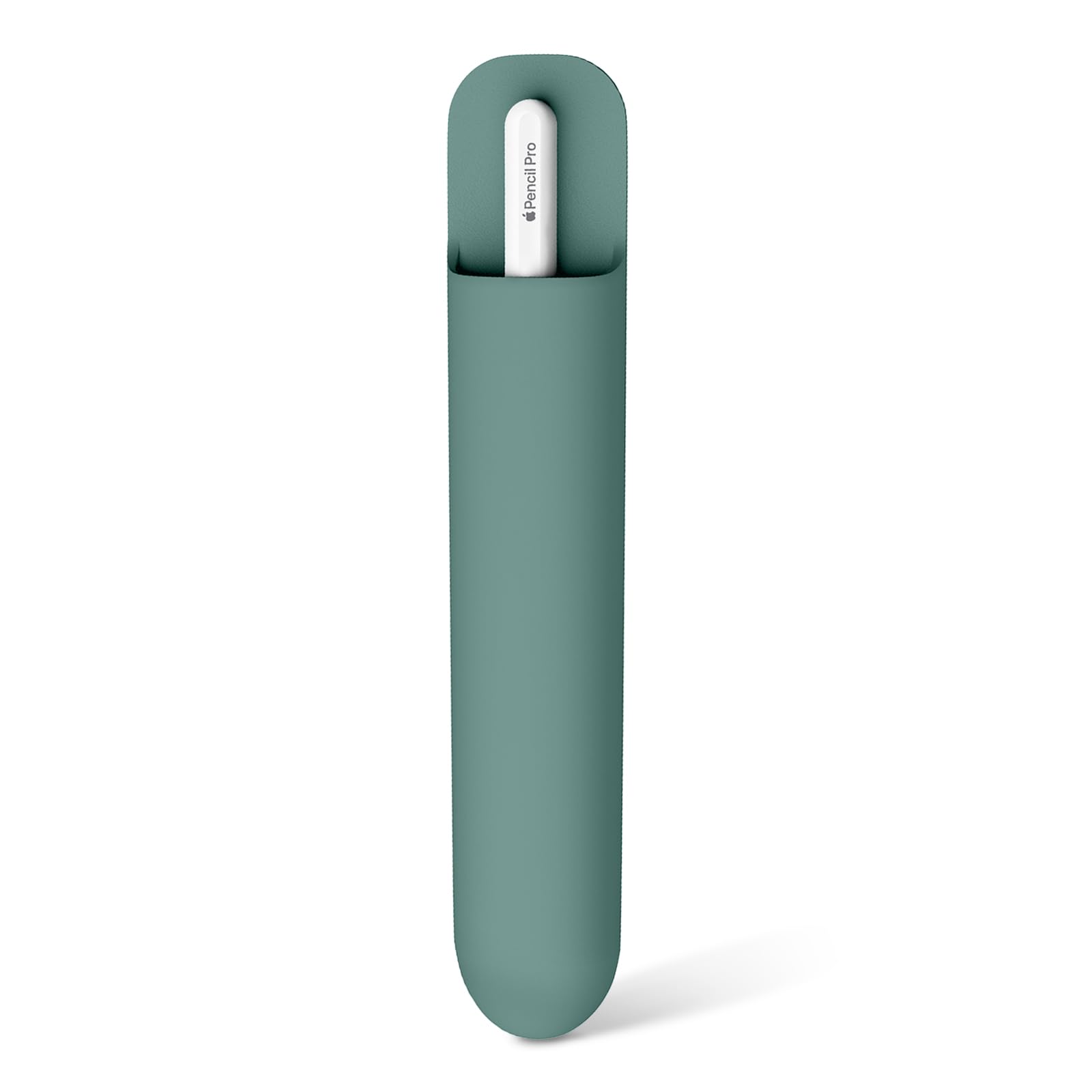 MoKo Universal Stylus Holder, Adhesive Silicone Pencil Protected Sleeve Compatible with Pencil Pro&1st&2nd Gen&USB-C and Similarly Sized Styluses,Attached to Case for Pencil,Dark Night Green