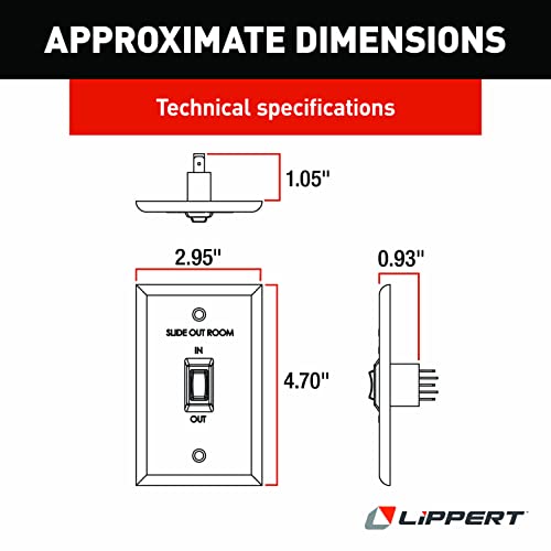 Interruptor interior/exterior Lippert Components negro para autocaravanas y remolques 2