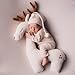 Christmas Creative Elk Posing Pillow Newborn Photography Props Newborn Shooting Elk Antler Pillow Baby Room Decoration Infant Photo Studio Posing Props (Beige)
