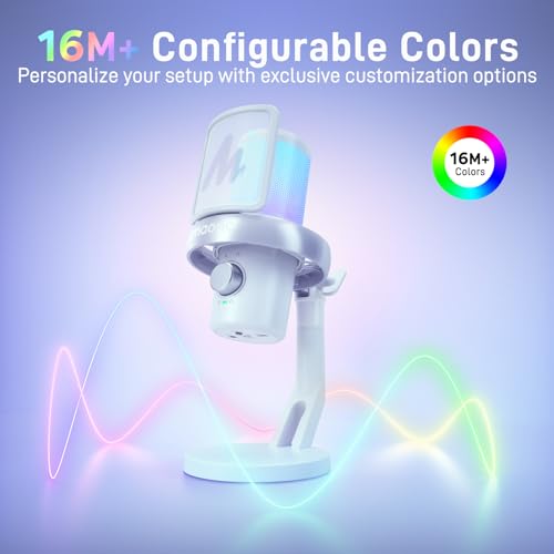Image of MAONO Wireless USB Microphone for PC,Gaming Streaming Mic with Software AI Voice Change,3-Level Noise Cancellation,Custom EQ,Mic Monitor Gain Control for Laptop Computer Podcast (DM40 Pro-White)