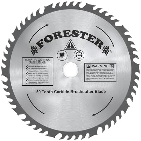 FORESTER Carbide Tip Brush Cutter Blade - 9in x 50 Teeth | Fits Most Straight Shaft Trimmers | Conversion Kit Sold Separately