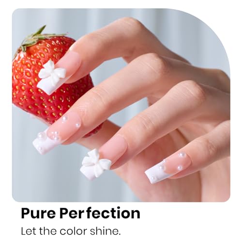 Image of Beetles White Gel Nail Polish - French White 1PC 15ml Gel Polish Soak Off UV LED Needed Nail Art Summer Manicure Salon DIY Design at Home 4th of July Nails Gifts for Woman