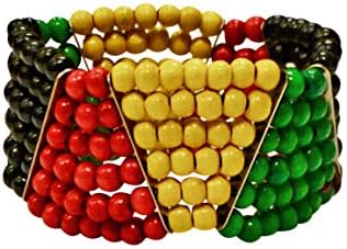 Jamaican Bracelet Multicolor Beaded Rasta For Women Teenagers And Girls. 8 inches in diameter