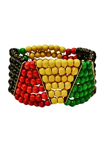 Jamaican Bracelet Multicolor Beaded Rasta For Women Teenagers And Girls. 8 inches in diameter