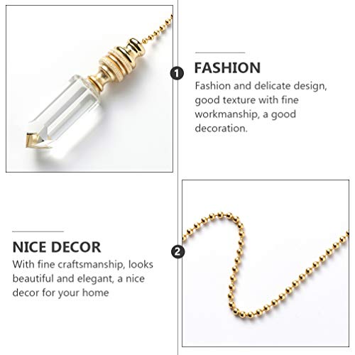 Lurrose 2 Pcs Pingente de Cristal Pingente Extensão de Corrente de Puxar Ventilador de Teto para Lus