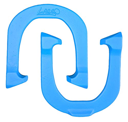 Lasso Light Weight Pro Pitching Horseshoes- Made in The USA (Blue- Single Pair (2 Shoes), XL: 2.0 lb. Shoe Weight)