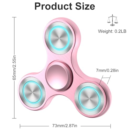 Image of Fidget Spinners Toy, Metal Stainless Steel Bearing High Speed 4-8 Min Spins, EDC ADHD Stress Anxiety Relieves Fidgets Finger Toys, Spinner Toys for Kids and Adults
