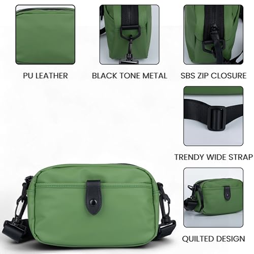 Image of TS WITH TECHSUN Quilted Small Crossbody Bag for Women, Waterproof PU Leather Sling Bag with Adjustable Strap, Lightweight Travel Shoulder, Purse for Phone, Wallet, Keys, Makeup