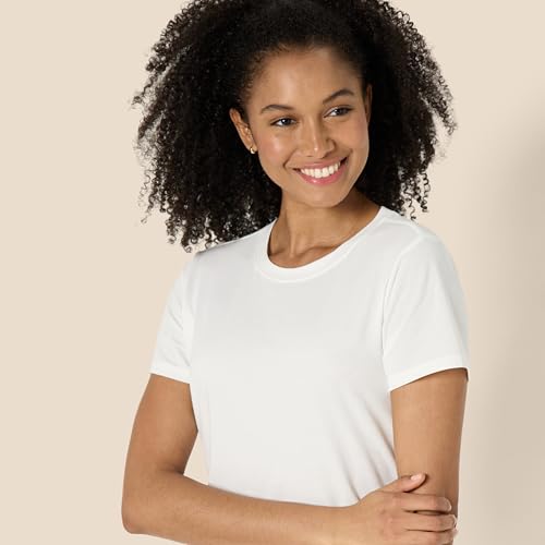 Amazon Essentials Women's Active Soft Cotton Regular Fit Crewneck Short Sleeve Lightweight Yoga Workout T-Shirt4