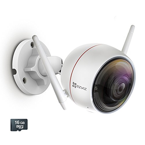 EZVIZ C3W / ezGuard 1080p - Wireless Wi-Fi Security Camera with Remote Activated Alarm System and Pre-Installed 16GB microSD Card