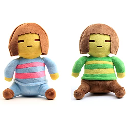 uiuoutoy Undertale Peluche Chara Frisk Poupée en peluche douce Cadeau pour enfants 2 pièces/ensemble