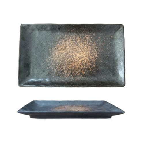 Bltokey 陶器 磁器 焼物皿 長皿 皿 長角皿 和食器 角皿 焼き魚皿 焼き物皿 魚料理 刺身皿 お皿セット レストラン 居酒屋 和風 おしゃれ 電子レンジ 食洗機対応 食器 5枚セット カラー6 27x16x3cm