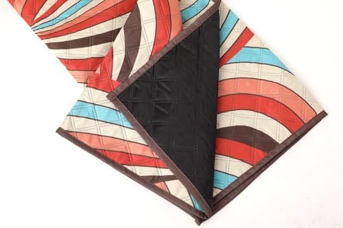 Image of Picnic Blanket Waterproof Camping Mat 200cm Large Beach Picnic Mat with Portable Handy Tote for Travel Sports Home Yoga Park Grass Mat for Baby (Waves Pattern)