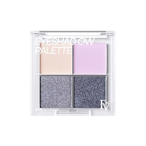 FV Paleta De Sombras De Ojos 4 Colores - Alta Pigmentación, Mate Y Brillantes, Larga Duración, Fácil De Difuminar Para Maquillaje Diario (Purple)