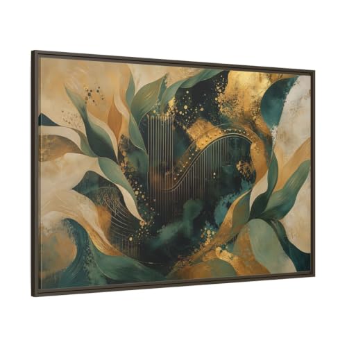 Cadre toile harpe émeraude grand format pour habiller le mur du salon