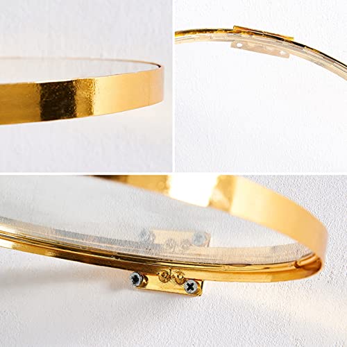 Areclern Glass Wall Shelf Modern Bookshelf Glass Wall Shelf Round Shape For Coffee Shop L #TOP4