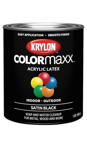 Image of Krylon K05626007 Colormaxx Brush On Paint, Quart, Black
