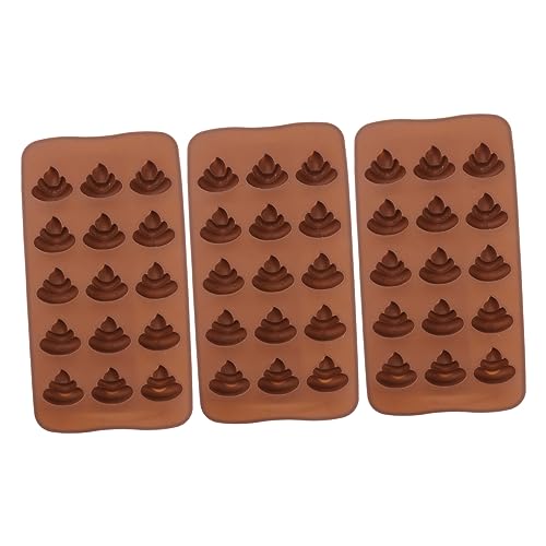 CLISPEED 3 Piezas 15 de silicona moldes de caca moldes reutilizables para dulces con números moldes para hornear moldes de dulces caca moldes de silicona molde de caca de Café