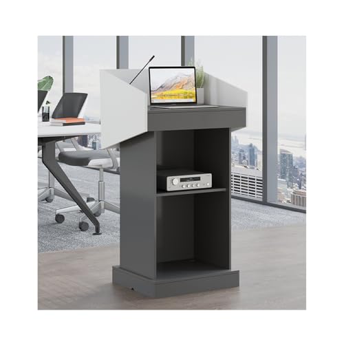 Elegante scrivania grigia per scuola e conferenzaErgon workstation per presentazioni confortevoli e design elegante (73 x 53 cm)