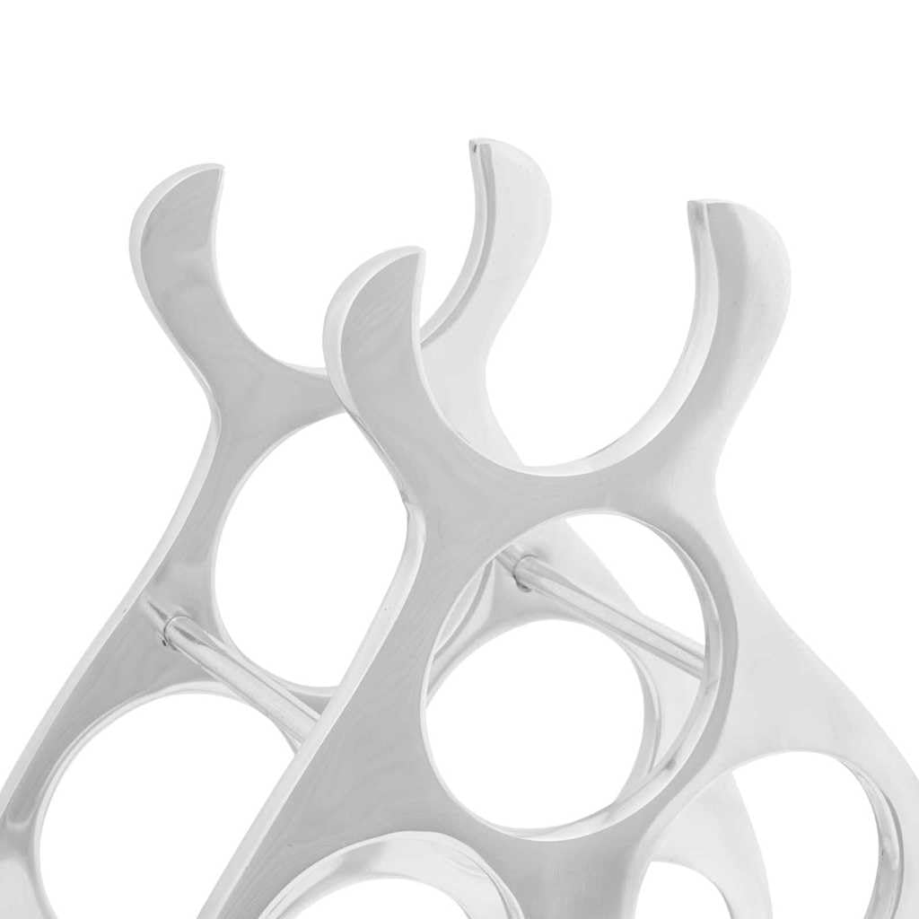 Scaffale per vino argentato, 32 x 14 x 37,5 cm, in alluminio, moderno, per raccolta di vino, da parete o da pavimento, portabottiglie salvaspazio per cucina, sala da pranzo, cantina, bar di