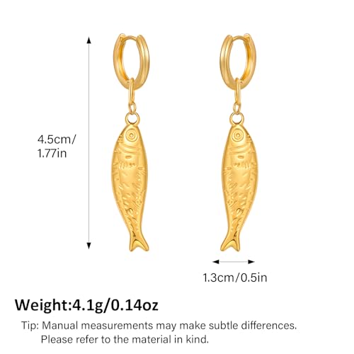 Gold Silver Hoop Earrings for Women Gold Silver Fish Dangle Earring Fashion Beach Jewelry for Women4