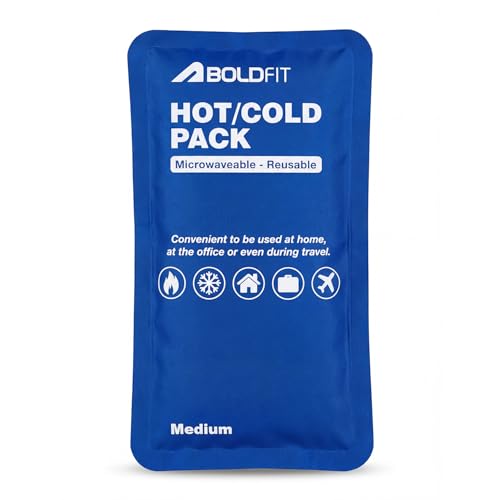 Image of Boldfit Reusable Hot & Cold Ice Pack Bag for Pain Relief - Soft Gel Ice Pack for Knee, Back Pain, Shoulder & Neck - Medium Size