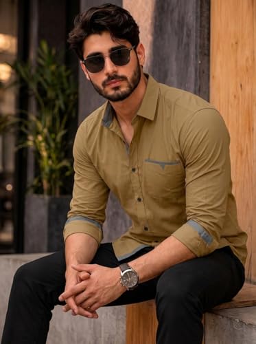 Image of Amazon Brand - INKAST Cotton Shirt for Men | Regular Fit Full Sleeve Casual Shirt | Stylish Formal Office Wear Shirts for Men | Soft Comfortable Breathable Cotton Fabric | Fashionable Office Wear