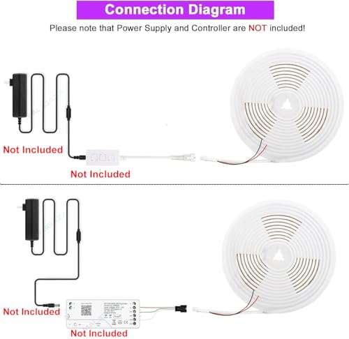 Image of Addressable COB LED Strip, IP68 Waterproof 12V 9.84ft WS2811 RGB-IC Dream Rainbow Color White PCB LED Tape 720LEDs /m with Silicone Tube for Outdoor Decor Lighting (Without Controller and Power Supply)